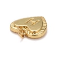 thumbnail image 3 of Rack Plating Real 18K Gold Plated Brass Pendants with Jump Rings Long-Lasting Plated Lead Free & Cadmium Free & Nickel Free Heart with Letter A~Z Letter.H, 3 of 3