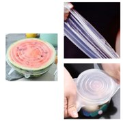 Silicone Reusable Stretch Airtight 6 Sizes Food Storage Lids 6 Count