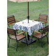 thumbnail image 4 of Outdoor Tablecloth with Umbrella Hole for Patio/Picnic/Party/Camping, Blue Ocean Corals Waterproof Table Cloth Square Cover Washable, Nautical Coastal Starfish Marine Life Summer (54"x 54"), 4 of 8