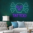 thumbnail image 2 of Glowneon Tattoo Neon Signboard, Skull Tattoo Shop Studio Wall Decor, 2 of 4