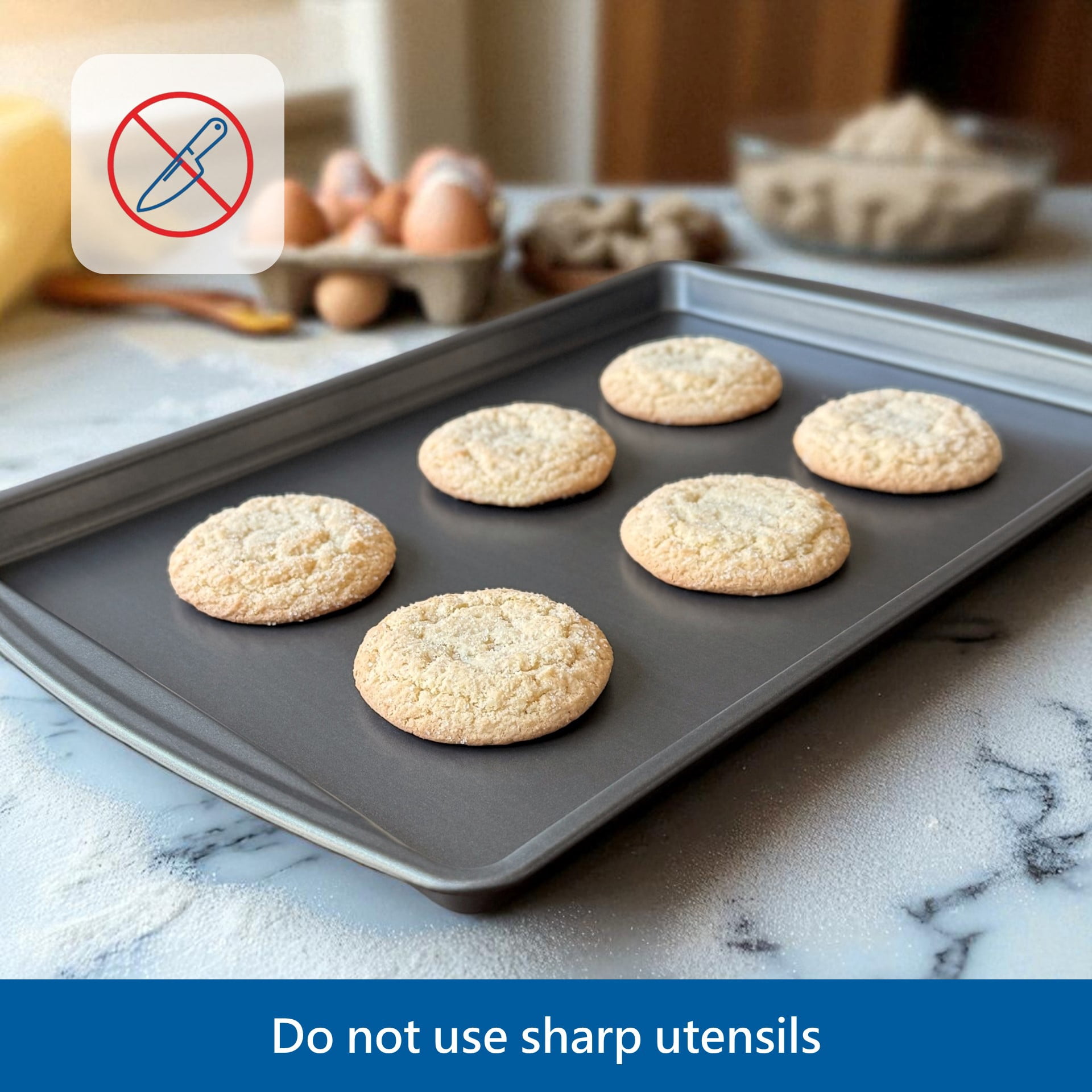Mainstays Nonstick Steel Baking Sheet, 15 in x 10 in, Gray