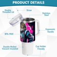 thumbnail image 4 of Cat and Football 40 oz Tumbler with Handle Insulated&nbsp;Travel Mug&nbsp;Lid Straw Leak Proof Steel Vacuum Water Bottles Glasses Fits in Car Cup Holder, 4 of 7