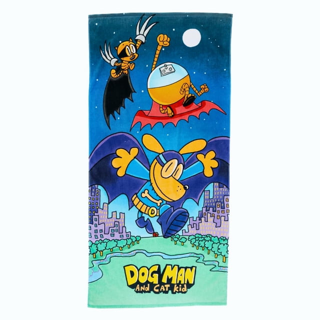 Toalla Franco Dog Man Supa Cop & Petey Book Kids 148 x 71 cm