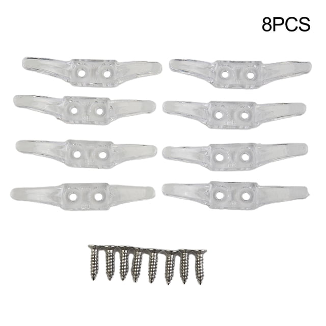 MYG for Curtain Cord Safety Cleat Hook for Window Blinds and Shades, Child and Pet Protection Drawstring Positioning Device, Clear Plastic Wall-Mounted Roller Blind Holder (8 Pack)