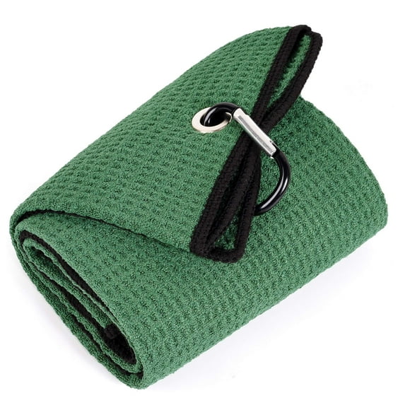 Toalla De Golf Triple Plegable Mile High Life | Tela De Microfibra Premium | Patrón De Gofres | Con Mosquetón Resistente | Toalla De Golf Para Hombres Y Mujeres (Toalla Greengolf)