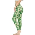 thumbnail image 3 of DISNIMOLucky Leaf Daisy Printed Yoga Leggings for Women, St. Patrick's Day Yoga Pants High Waist Leggings Athletic Yoga Ankle Pants Tummy Control Tights, Green, S, 3 of 6