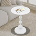 thumbnail image 4 of 40*52cm White End Side Table Round Side Table Floor Standing Iron for Living Room, 4 of 21