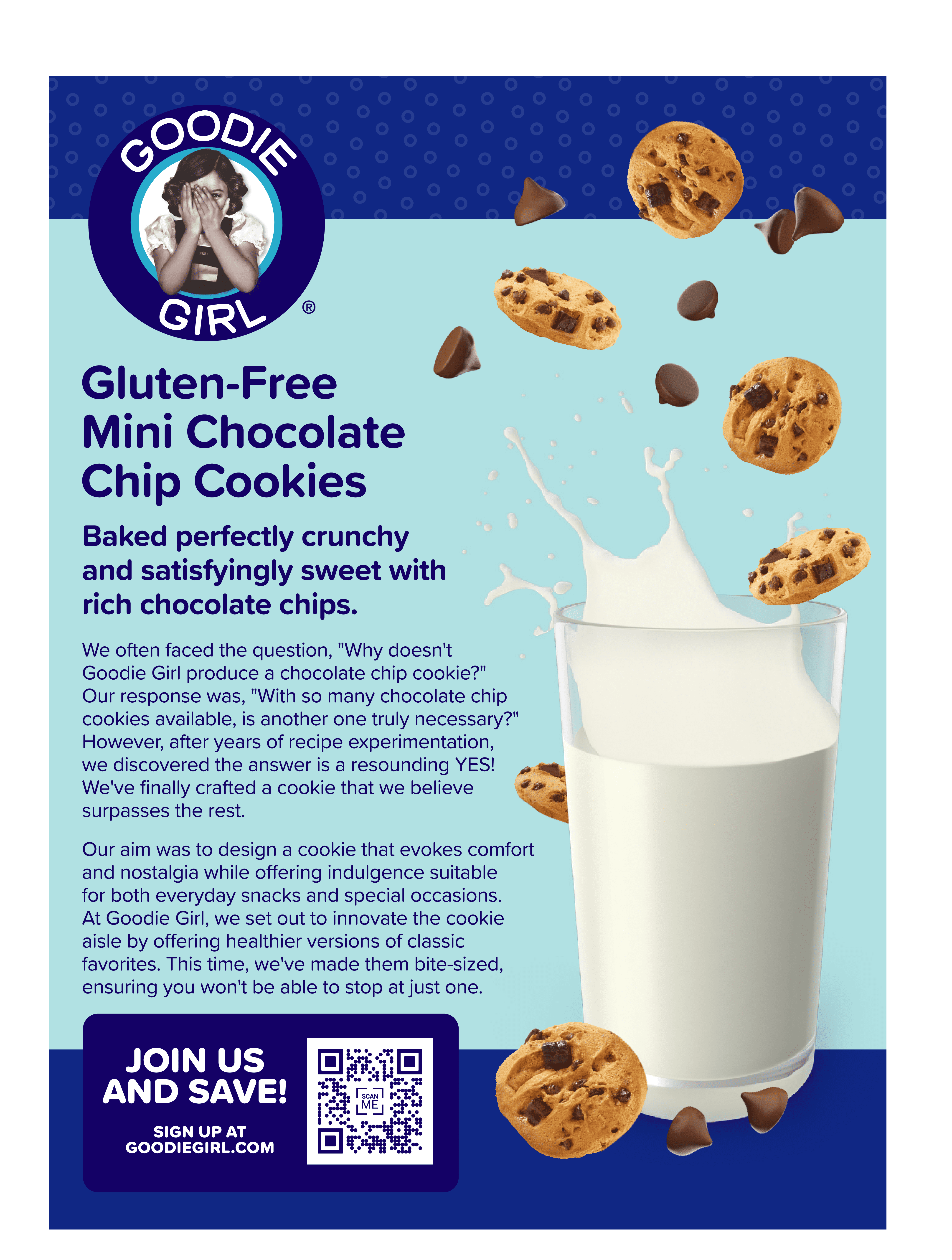 (4 pack) Goodie Girl Gluten Free Chocolate Chip Mini Cookies Snack Pack, 0.75 oz per Bag, 5 Count