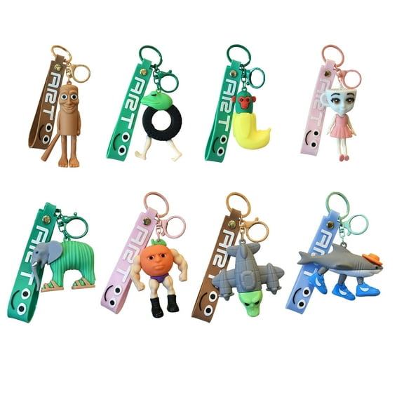 Ngardk 8pcs Italian Brainrot Keychain, Tung Tung Tung Sahur Keychain for Kids Gifts