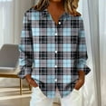 thumbnail image 4 of FDGIU Women's Loose Fit Plaid Shirt - Long Sleeve Button-Down Casual Blouse for Fall Workwear, 4 of 6