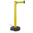 thumbnail image 1 of Lavi Industries 80-5000YL-FY-S7 Plastic Post Tempest Outdoor Stanchion With 12 Ft. Yellow Retractable Barrier, Fluorescent Yellow Belt, 1 of 1
