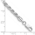 thumbnail image 2 of 925 Sterling Silver Rhodium Plated 3.5mm Sparkle-Cut Rope Chain Bracelet 9 Inch Link Bracelet for Women and Men, 2 of 2