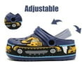 thumbnail image 2 of Kids Garden Clogs Boys Clogs Cute Cartoon Girls Water Clogs Home Room Lightweight Shoes Children Slip-on Breathable Beach Pool Shower Clogs Sport Kids Child Non-Slip Slides Excavator Navy 30, 2 of 5