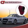 thumbnail image 2 of Cubierta de pomo de cambio de marcha única Bargains universal para automóvil SUV camión RV protector de mango de cambio de palanca con gancho en T y bucle de PU algodón espacial rojo, 2 of 7