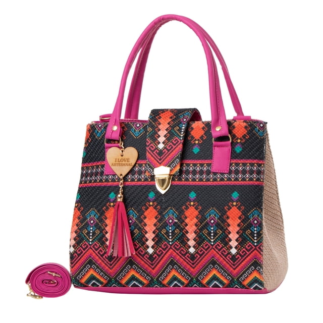 Bolsa Yute Para Mujer Fana Polonia Color Buganvilia Premium