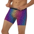 thumbnail image 3 of Salouo Leopard Neon Rainbow Gradient Pattern Men's Boxer Briefs, Soft & Breathable Underwear Elastic Waistband Briefs for Men,1-Pack, 3 of 7