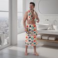 thumbnail image 6 of Colevkie Men's 2 Pcs Bath Skirt & Bath Towel Set Soft Adjustable Bath Wrap Set Quick Drying Beach Bathroom Spa Hotel Towel Printed Retro Pattern, 6 of 7