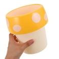 thumbnail image 5 of TABLZONE Yellow Plastic Mushroom-Shaped Desktop Trash Can Small Waste Bin for Office Home, 5 of 6