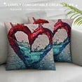 thumbnail image 3 of Orinice Heart Water Digital Art Graphic Decorative Cushion Throw Pillow Cover for Home Couch Living Room Bed Sofa Zipper Closure Year-Round Universal Pillow Case 1PC 24x24in, 3 of 5