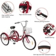 thumbnail image 2 of PEXMOR 7 Speed Unisex Adults Tricycle, Red, 24", 2 of 9