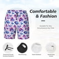 thumbnail image 2 of Kdxio crystal Skull record lips Print Men's Swim Trunks with Compression Liner 7 Inch Inseam Quick Dry Swim Shorts, 2 of 5