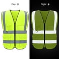 thumbnail image 3 of Reflective Vest Class 2 Safety Vests ANSI with 5 Pockets Zipper High Visibility Construction Uniform, 3 of 5