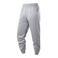 thumbnail image 2 of LNZGNM Mens Winter Pants Outdoor Thermal Fleece Lined Sweatpants Elastic Waist Active Track Jogger Pant Lounge Winter Insulated Pant Baggy Sweatpants Men, Light Gray L, 2 of 6