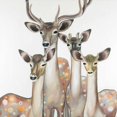 thumbnail image 3 of Atelier B Art Studio 12x12 Black Modern Framed Museum Art Print Titled - Group of Abstract Deers, 3 of 5