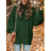 MOSHU Oversized Sweaters for Women Cable Knit Chunky Pullover Sweater