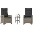 thumbnail image 6 of vidaXL 3 Piece Bistro Set with Cushions Beige Poly Rattan, 6 of 47