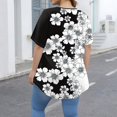 thumbnail image 3 of TQWQT Plus Size Tshirts for Women Summer Spring Fashion Crew Neck Short Sleeve T Shirts Plus Women Floral Print Dressy Casual Tunics 5x Women Plus Size Clothing Dark Gray L, 3 of 5