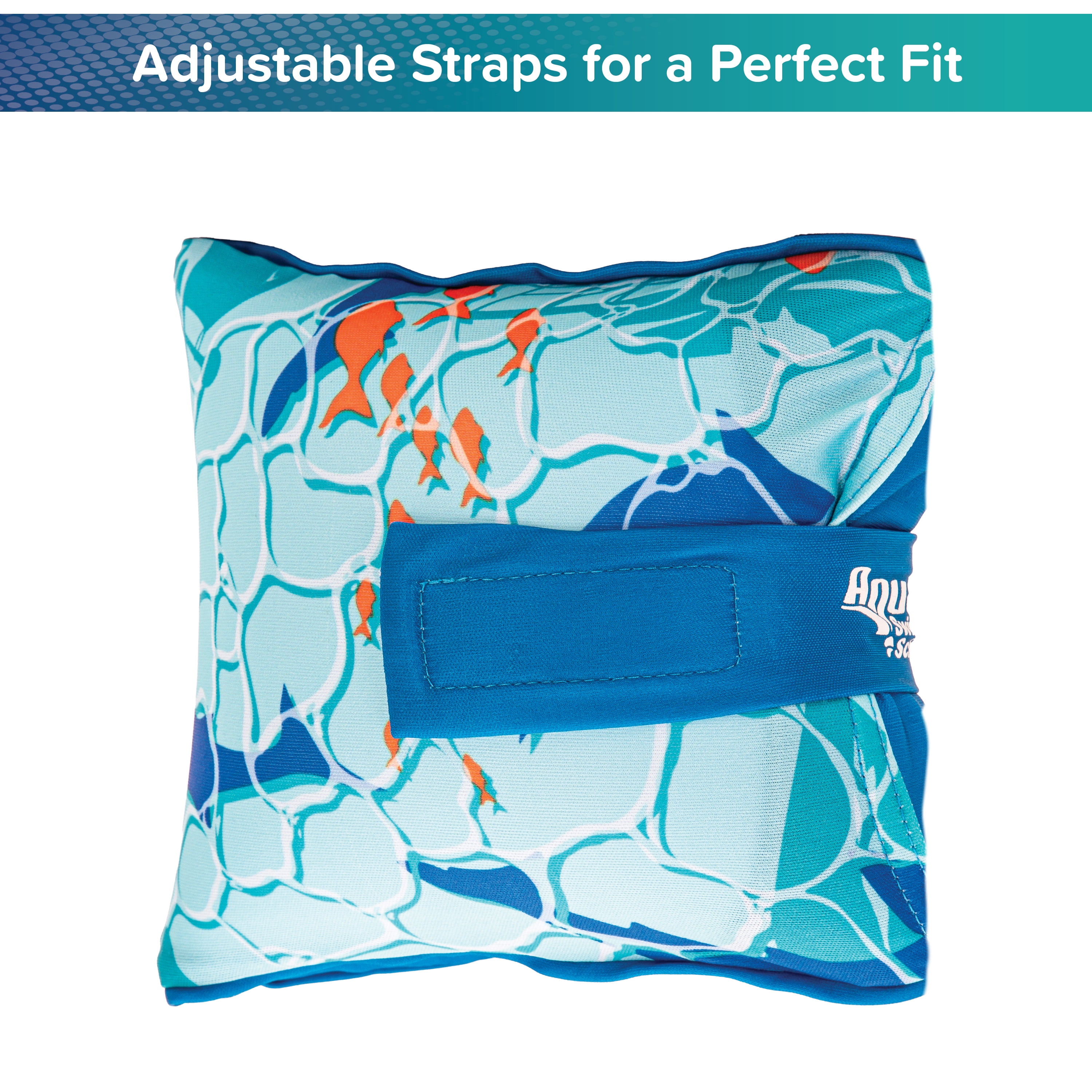 SwimSchool Adjustable Fabric Arm Pool Floats for Children 50-80 lb, Unisex, Blue
