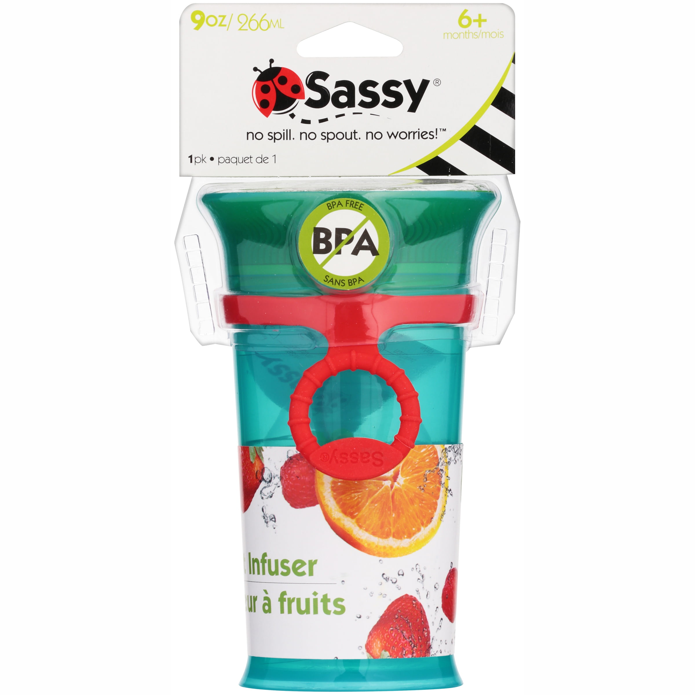 SASSY FRUIT INFUSERS 6+MTHS BPA FREE 2 PACK BRAND NEW
