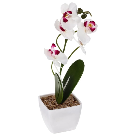 Tyeign artificial Phalaenopsis Orchid, Realistic Artificial Phalaenopsis Faux Flower Orchid In Pot Flowers For Table spring flowers fake flowers White