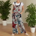 thumbnail image 3 of Iaqnaocc 250 Anniversary Usa Flag Women's Jumpsuits Loose Fit American Flag Stars Sleeveless Wide Leg Summer Adjustable Strap Patriotic Usa Flag Jumpsuits Rompers Khaki 5XL, 3 of 6