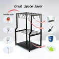 thumbnail image 4 of Heavy Duty Yard Tool Tower Rack, Free Standing Garage Storage for Rakes, Brooms, Shovels, Extra Hooks, 4 of 5