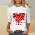 thumbnail image 2 of Penkiiy Chemises à Manches 3/4 pour Femmes, T-Shirts Graphiques Imprimés Mignons, Blouses Décontractées Grande Taille, Hauts Basiques, Pull-Over, Multicolore, 2 of 5