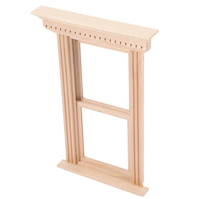 Chocolate Miniature Window Model for Decoration Unpainted DIY Wooden Blank Window 3.5 x 2.8 inches