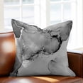 thumbnail image 2 of Gray Abstract Throw Pillow Cover Silver Marble Ripples Cotton Linen Cushion Cover Throw Pillow Case with Invisible Zipper for Couch Sofa Bed Chair Car 20x20 Inch, 2 of 14