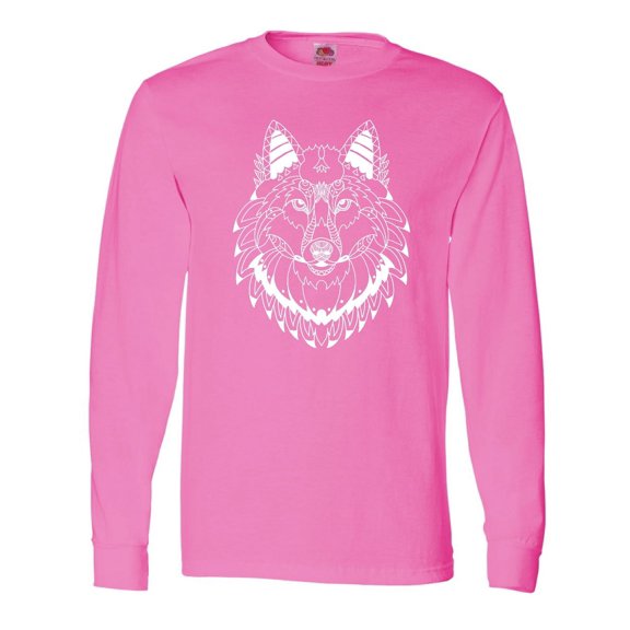 Inktastic Tribal Wolf Head Long Sleeve T-Shirt