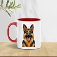 thumbnail image 4 of Patriotic German Shepherd Stained Glass Portrait American Flag 11oz Accent Two-tone Mug Alsatian Dog Lover Gifts Coffee Tea Cup - 01010, 4 of 5