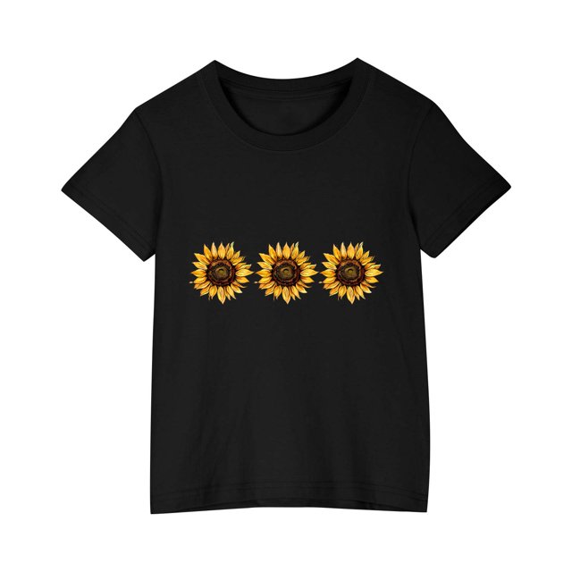 RXIRUCGD 2025 Vêtements d'Été pour Enfants T-shirt Imprimé Mode Mignon Col Rond Manches Courtes