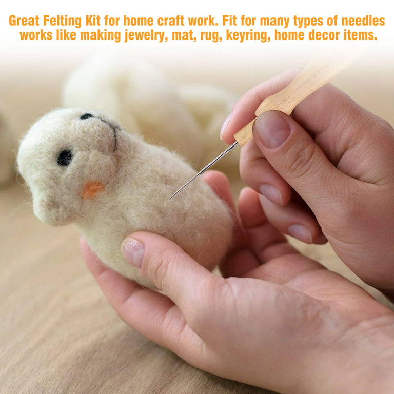 Lot 3 Wool Felt Kit Set Needle Roving DIY Handmade Craft Animal