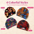 thumbnail image 5 of African Head wrap Headbands for Women Turbans Hair Wraps Headband Pre-Tied Pattern Bonnet Turban Knot Beanie Cover Head wrap Hat 4 PCS, 5 of 7