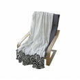 thumbnail image 4 of Abstract Soft Flannel Fleece Throw Blanket, Damask Inspired Border Design Folkloric Curls Flowers Retro Style Cultural, Cozy Plush for Indoor and Outdoor Use, 60" x 80", White and Black, by Ambesonne, 4 of 6