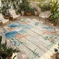 thumbnail image 2 of Outdoor Rug 3x5 ft Coral Seagrass Outdoor Large Area Rug Non Slip Rubber Eucalyptus Starfish Shell Linen Wood Front Door Mat RV Rug Carpet Patio Outdoor Rugs for Backyard Balcony Deck Porch Indoor, 2 of 9
