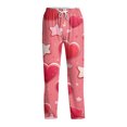 thumbnail image 4 of Fgvctg Valentine's Day Pajamas for Men Casual Sleepwear Wide Leg Pajamas Heart Graphic High Waisted Pjs Pant Lightweight Spring Fall Drawstring Lounge Pants with Pockets Pink 3XL, 4 of 6