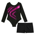 thumbnail image 3 of Alvivi Kids Girls Ballet Dance Long Sleeve Gymnastics Leotard with Booty Sports Tracksuit Dancewear Hot Pink 12, 3 of 7