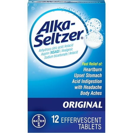 Alka-Seltzer Original Effervescent Tablets, 12