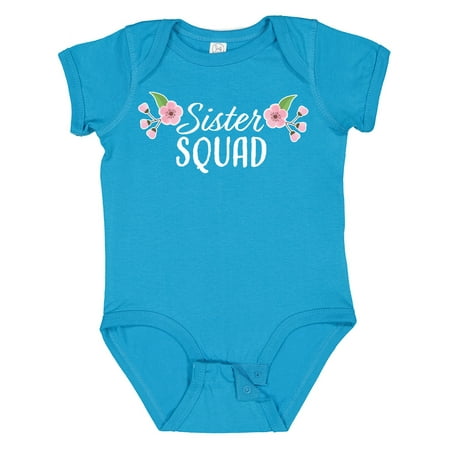 

Inktastic Sister Squad with Pink Flowers Gift Baby Boy or Baby Girl Bodysuit